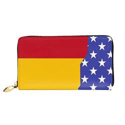 FROON Lange Handheld Leder Geldbörse Mode Amerikanische Spanien Flagge Brieftasche Business Leder Pocketbook Geldtasche für Geschenke, Schwarz , Einheitsgröße von FROON