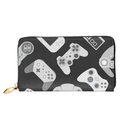 FROON Lange Handheld Leder Geldbörse Mode Spiel Controller Brieftasche Business Leder Pocketbook Geldtasche für Geschenke, Schwarz , Einheitsgröße von FROON