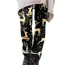 FROON Leggings Weihnachten Damen Warm High Waist Skinny Thermo Leggings Winter Muster Push Up Weihnachtsleggings Stretch Workout Yoga Sport Jogginghose Weihnachts Hose Fleecefutter von FROON