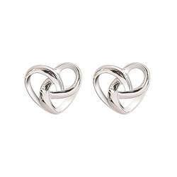 1 Paar einfache süße hohle Herzform Ohrstecker für Frauen 925 Silber Allergie Sterling Ohrringe ForY3t6 von FROVOL