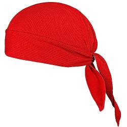 FRSOHEWIN Bandana Cap Piratenkopftuch Piratentuch Kopftuch Sommer Unterziehmütze Kopfbedeckung Durag Sport Unterm Radhelm Kopftücher Piraten Rot von FRSOHEWIN