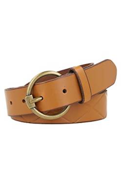 FRYE Damen Women's 32mm Leather Belt Grtel, Tan Emboss, Large von FRYE