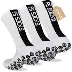 FS FOOTBALL SOCKS-Fußballsocken 3 Paar rutschfeste Sport-Fußballsocken, 39-46 Erwachsener Grip Socken Fussball Herren Damen für Basketball Laufen Radfahren Tennis Marathon von FS FOOTBALL SOCKS