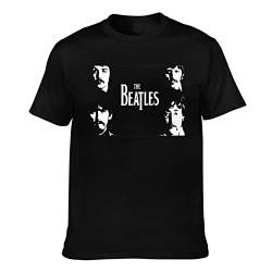FSIGOM Herren with The Beatles Komfortables und stilvolles Kurzarm-T-Shirt, Schwarz, Schwarz , 3XL von FSIGOM