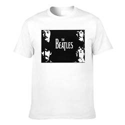 FSIGOM Herren with The Beatles Komfortables und stilvolles Kurzarm-T-Shirt, Schwarz, weiß, XL von FSIGOM