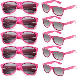 FSMILING 10 Stück Rosa Sonnenbrillen Party Set Pinke sonnenbrille Damen,Bunte Sonnenbrillen Pink Neon Sonnenbrille Rosa Party Brillen Pink Für Karneval/fasching von FSMILING