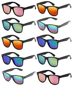 FSMILING NERD® Sonnenbrille Set für Herren und Frauen Bunt gemischt, Spiegel Unisex, ‎20.3 x 18.5 x 3 cm von FSMILING