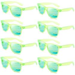 FSMILING Set Sonnenbrillen Grün Sonnenbrille Damen Farben zur Dekoration Neon Party (8 Stück) von FSMILING