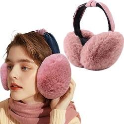 FSMILING Winter Ohrenwärmer Faltbare Verstellbarer Plüsch Ohrenschützer Rosa Earmuffs for Mädchen Damen Frauen von FSMILING