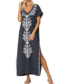 FSMO Damen Sommerkleid Lange Bikini Cover Ups Maxikleid Kimono Kaftan Strandponcho Strandkleid von FSMO