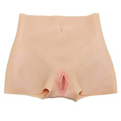 FSYH GefäLschte Vagina-UnterwäSche Realistische Silikon-Pussy-Hose CP30 Herren Boxershorts Mit Verstecktem Gaff füR Cosplay Transgender Shemale Crossdresser Shemale,Ivory White,Without Hair von FSYH