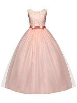 FStory&Winyee Mädchen Ball Kleid Vintage Kinder Prinzessin Kleid Festlich Party Abendkleid Hochzeit Brautjungfern Bodenlang Elegant für Weihnachten Taufe Abschluss Aufführung Mädchen Kostüm von FStory&Winyee