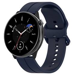 FTRONGRT 20mm Uhrenarmband Kompatibel mit Amazfit GTR Mini, Weiches Silikonarmband, Ersatzarmband für Amazfit GTR Mini.-Navy Blau von FTRONGRT