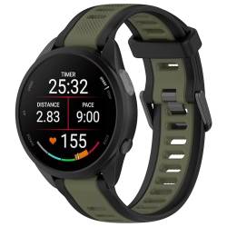 FTRONGRT 20mm Uhrenarmband Kompatibel mit Garmin Forerunner 645, Weiches Silikonarmband, Komfortabel Ersatzarmband für Garmin Forerunner 645. Schwarz Dschungelgrün von FTRONGRT