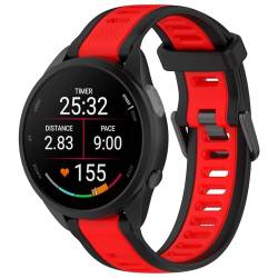 FTRONGRT 20mm Uhrenarmband Kompatibel mit Garmin Vivomove HR Sport, Weiches Silikonarmband, Komfortabel Ersatzarmband für Garmin Vivomove HR Sport. Schwarz Rot von FTRONGRT