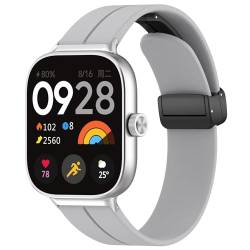 FTRONGRT Uhrenarmband Kompatibel mit Xiaomi Redmi Watch 4, Weiches Silikonarmband, Ersatzarmband für Xiaomi Redmi Watch 4. Hellgrau von FTRONGRT