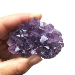 FTTAODFY 1 Stück natürlicher Amethyst-Geode-Cluster-Quarzkristall, handgeschnitztes Herz, natürliche Quarzkristalle, Stein, JITEMZHOU von FTTAODFY