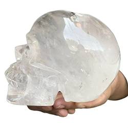 FTTAODFY 1 Stück natürlicher weißer Kristall-Schädelstein, Totenkopf-Natursteine ​​und Quarzstein, Kristallstein, Stein JITEMZHOU (Size : 1200-1300g) von FTTAODFY