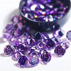 FTTAODFY 6 mm violetter klassischer Luxus-Charm, funkelnder runder Zirkonia-Stein, kristallklar, exquisiter Kunst-Edelstein, 50 Stück/Packung, Nagelsteine ​​und Edelsteine JITEMZHOU von FTTAODFY