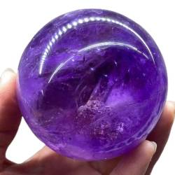 FTTAODFY Home Natural Guardian Amethyst-Kugel, roher Edelstein, poliert, Bastelgeschenke, lila Quarzkristall-Stein, Kugel, Heimdekoration, 1 Stück JITEMZHOU (Size : 45-50mm) von FTTAODFY