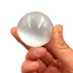 FTTAODFY Home Natural White Selenite Sphere Quartz Crystal Ball Stone Gips Home Room Decoration JITEMZHOU (Size : One Size) von FTTAODFY