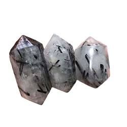 FTTAODFY Kristallsteine, natürlicher schwarzer Turmalin, Doppelspitzstab, 3 Stück, geeignet for Zuhause, JITEMZHOU von FTTAODFY