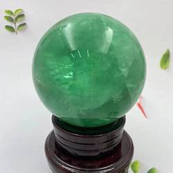 FTTAODFY Natürliche Greenstone-Dekoration, grüner Kristallstein, Kugelschleifen, Heimleben, Dekoration, Stein, 1 Stück, schöner Kristall JITEMZHOU (Size : 11-11.5cm) von FTTAODFY