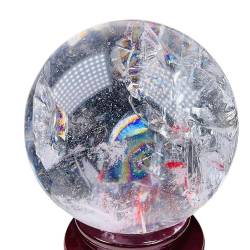 FTTAODFY Probe natürliche transparente Regenbogen Quarz magische Kristallkugel Kugel Home Dekoration JITEMZHOU von FTTAODFY