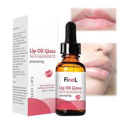 Finol Peptide Lip Plumping Essence, Finol Lip Oil Gloss, Sexy Lippen, befeuchtet die Lippen und verbessert die Lippenform, 10 ml/0,34 Unzen, Lippenöl für Frauen, schöne Lippen (1 pcs) von FUDGIO