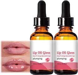 Finol Peptide Lip Plumping Essence, Finol Lip Oil Gloss, Sexy Lippen, befeuchtet die Lippen und verbessert die Lippenform, 10 ml/0,34 Unzen, Lippenöl für Frauen, schöne Lippen (2 pcs) von FUDGIO