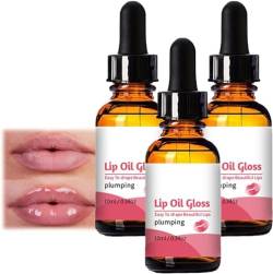 Finol Peptide Lip Plumping Essence, Finol Lip Oil Gloss, Sexy Lippen, befeuchtet die Lippen und verbessert die Lippenform, 10 ml/0,34 Unzen, Lippenöl für Frauen, schöne Lippen (3 pcs) von FUDGIO