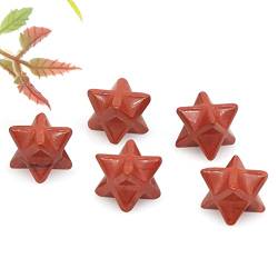 FUERLI 13 mm Sternform, natürlicher Quarzkristall, Reiki-Edelsteinschutz for DIY-Schmuckdekorationszubehör HOMEZHOU (Color : Red Jasper, Size : One Size) von FUERLI