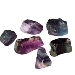 FUERLI 50/100 g natürlicher Amethyst, unregelmäßiger violetter Kies, roher Quarzkristall, Geschenk, Schmuckzubehör, Heimdekoration HOMEZHOU (Color : Colorful Fluorite, Size : 50g) von FUERLI