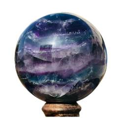 FUERLI Natürliche Farbe Fluorit Ball Home Dekoration handgemachte Feng Shui DIY Geschenk Handwerk (Größe: 5,5–6 cm) HOMEZHOU (Size : 6.5-7cm) von FUERLI