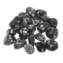 FUERLI Natürlicher schwarzer -Obsidian-Kristall, getrommeltes Massenexemplar, Edelsteine, rohes Aquarium-Dekorationsgeschenk HOMEZHOU (Color : Snowflake Obsidian, Size : 500g) von FUERLI