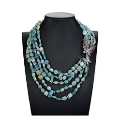 Schmuck 5 Reihen Mix-Shape Amazoniten Aquamarine Jade Kristall Halskettenverbinder for Damen erfüllen FUEzRgLdI von FUERLI