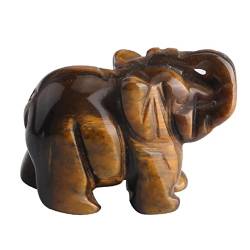FUFIZU 1pc Natürlicher Kristall Geschnitzte Elefant Statue Polierter Stein Quarz Tier Ornamente Handwerk Jade Wohnkultur Natursteine PINGJIUYIN (Color : As Shown 3, Size : 1pc 1.5in) von FUFIZU