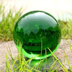 FUFIZU 30 mm-100 mm grüne Kristallkugel asiatische seltene Obsidiankugel Kristallkugel Steindekor Feng Shui, 50 mm, Holzsockel PINGJIUYIN(Color:30mm,Size:Wooden base) von FUFIZU
