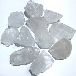 FUFIZU 50 g Quarzkristalle Rohstein Natürlicher Edelstein Grobes Aquarium Dekoration Moderne, Bunter Fluorit, 20-40 mm PINGJIUYIN(Color:White Crystal) von FUFIZU