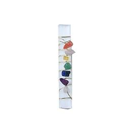 FUFIZU Balance Natürlicher Kristallquarz Siebenfarbiger Edelstein Yoga Therapiestein mit Gipsstein DIY Schmuck Glücksstein Natursteine PINGJIUYIN (Color : 6-8cm) von FUFIZU
