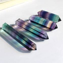 FUFIZU Home 1 STÜCKE Natürlicher Regenbogen-Fluorit-Original-Stein, der gestreiftes buntes Fluorit-Kristall-Sechskant-Prisma schleift SHENGYUYIN (Size : 6-7cm) von FUFIZU