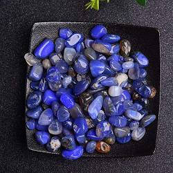 FUFIZU Natürlicher Kristallkies, bunter Kristall, for Heimdekoration, Garten, bunt, Aquarium, Stein, Stein, Granat, 100 g PINGJIUYIN(Color:Blue Agate,Size:100g) von FUFIZU