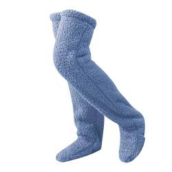 Kuschelsocken Damen Fuzzy Socks Kuschel Socken Overknee Kuschelsocken Plüschwärme Lange Socken Kuschelsocken Beinwärmer für Frauen Männer über Knie hoch Socken Winter von FUFRE