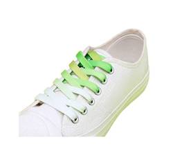 FUFUYO Flache Schnürsenkel mit Regenbogen-Farbverlauf, 8 mm breit, Ersatz-Schnürsenkel für Sportschuhe, Sportschuhe, Grün, 95 cm von FUFUYO