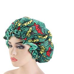 FUFUYO Schlafmütze Nachtmütze afrikanisch bedruckt Ankara Schlafhaube Seide Haarwickel Duschhaube Chemo Krebs Hut Geschenk für Frauen Haarpflege Salon, #8, Einheitsgröße von FUFUYO