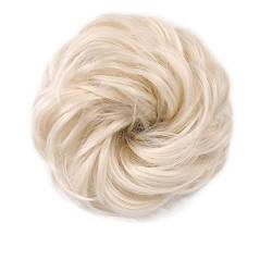 Bun Haarteile Lockiges gewelltes Haargummi-Donut-Chignon-Haarteil for Frauen, unordentlicher Dutt, Haarverlängerungen, synthetischer Haarknoten, elastisches Band, Haargummis, Hochsteckfrisur, Pferdesc von FUHAI-666