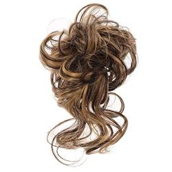 Bun Haarteile Pieces Lockiges Wellen-Haarknoten-Haargummi for Frauen, unordentlicher Dutt-Haarteil, zerzauste Hochsteckfrisur-Haarknoten, Verlängerung, elastisches Haarband Brötchen-Haarteil (Color : von FUHAI-666