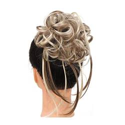 Bun Haarteile Stücke lockiges gewelltes Haarknoten-Haargummi for Frauen, unordentlicher Dutt-Haarteil, synthetische, zerzauste Hochsteckfrisur-Haarknoten, Verlängerung, elastisches Haarband Brötchen-H von FUHAI-666