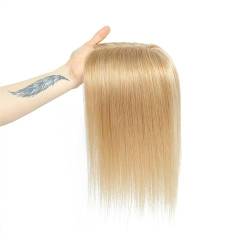 Haartopper für Frauen Haar-Topper for Frauen, Echthaar, Spitzen-Basis-Topper, 25,4–45,7 cm, brasilianisches Haar, glatte Haarteile, Clip-in-One-Piece-Haarverlängerungen for dünner werdendes Haar Haart von FUHAI-666