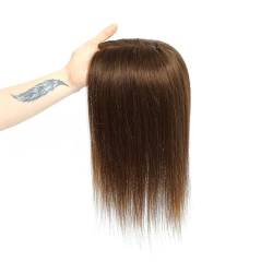 Haartopper für Frauen Haar-Topper for Frauen, Echthaar, Spitzen-Basis-Topper, 25,4–45,7 cm, brasilianisches Haar, glatte Haarteile, Clip-in-One-Piece-Haarverlängerungen for dünner werdendes Haar Haart von FUHAI-666